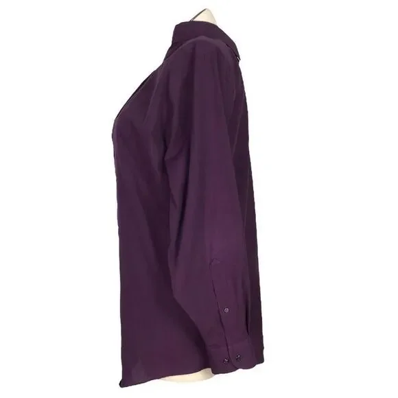 Stafford Shirt Men 16 34 35 Purple Wrinkle Free Classic Cotton Blend Button Up - Picture 4 of 8